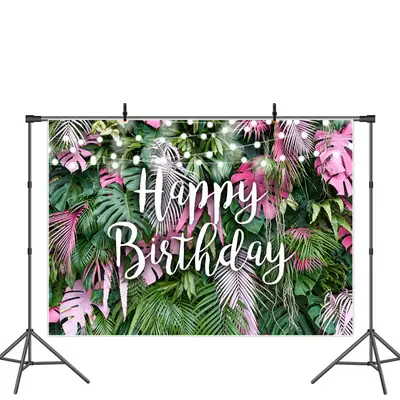 Floral Unicorn Raionbow Round Birthday Backdrop Kit - Aperturee