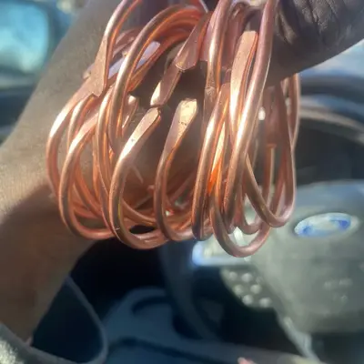 1 Handmade copper bangle (you only get 1 for $4.44) Pic has multiple bangles so that you can see the quality of my craftsmans...