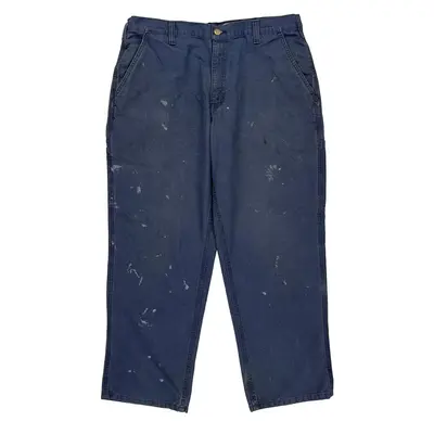 Carhartt Trousers - 34W 29L Blue Cotton Blend
