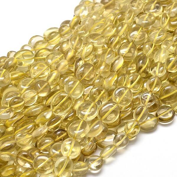 Natural Lemon Quartz Gemstone Nuggets Bead Strands