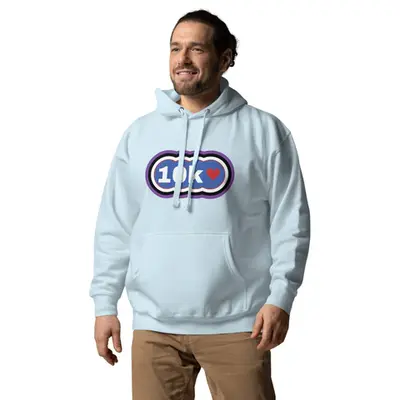 10k and Heart - Vibrant Hoodie Design