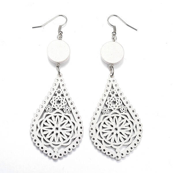 Trendy Drop Wood Dangle Earrings