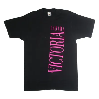 FRUIT OF THE LOOM Canada Victoria T-Shirt Black Short Sleeve Womens L