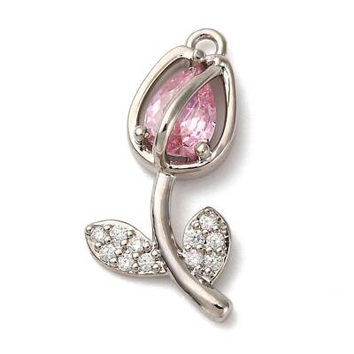 Brass Micro Pave Cubic Zirconia Pendants