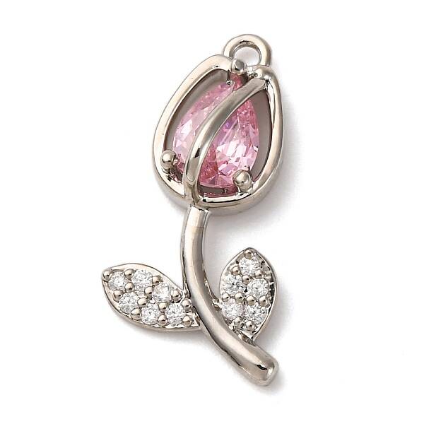 Brass Micro Pave Cubic Zirconia Pendants
