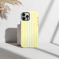 Butter Yellow Striped Phone Case Coquette Girly Summer iPhone 16 15 14 13 12 11 Pro Max Plus