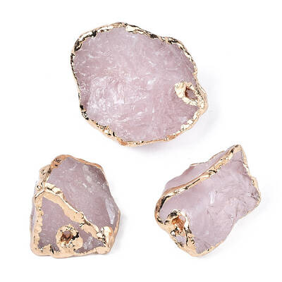 Plated Natural Rose Quartz Beads