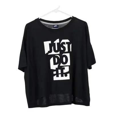 Just Do It Nike Graphic T-Shirt - Medium Black Cotton
