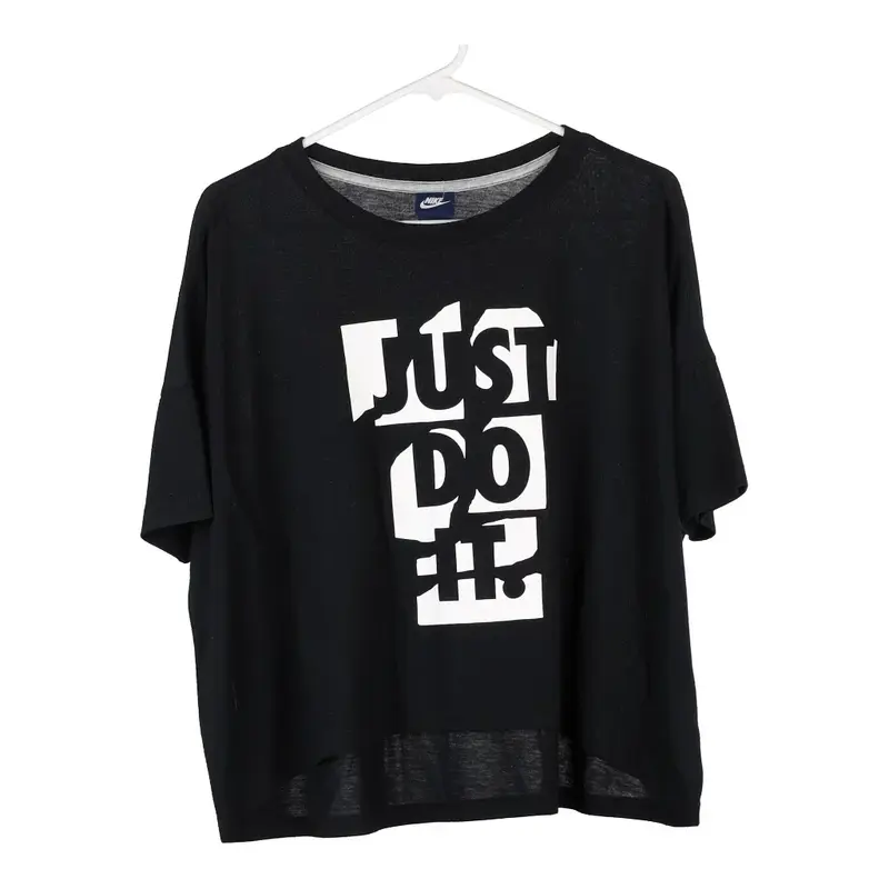 Just Do It Nike Graphic T-Shirt - Medium Black Cotton