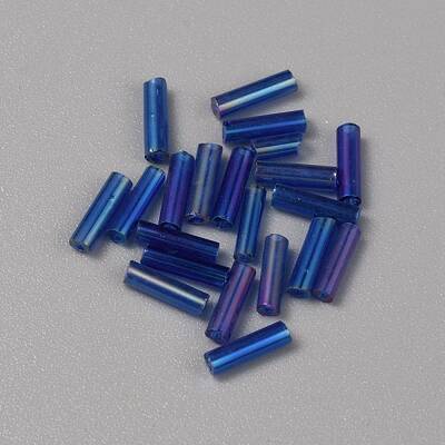 300Pcs Transparent Glass Round Bugle Beads