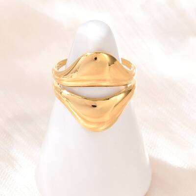 Teardrop 304 Stainless Steel Open Cuff Rings