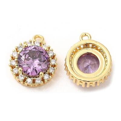 Brass and Clear Cubic Zirconia Pendants