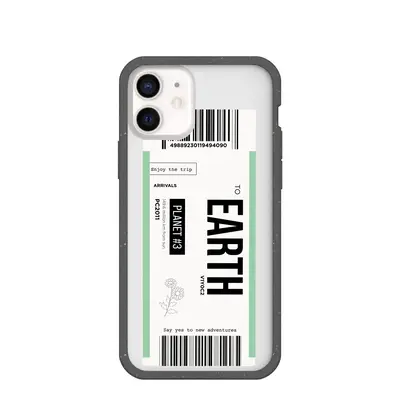 Clear Earthbound iPhone 12 Mini Case With Black Ridge