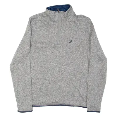 NAUTICA Mens Fleece Grey 1/4 Zip M