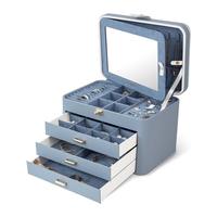 KAMIER Jewelry Organizer Box,4-Layer Jewelry Box for Women with Lock and Mirror, Jewelry Storage Box for Earrings Bracelzets ...