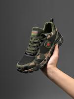 Men's Camo Print Anti-Slip Lace Up Sports Shoes, Casual Comfortable Breathable Hiking Shoes For Outdoor Camping, Sports Footw...