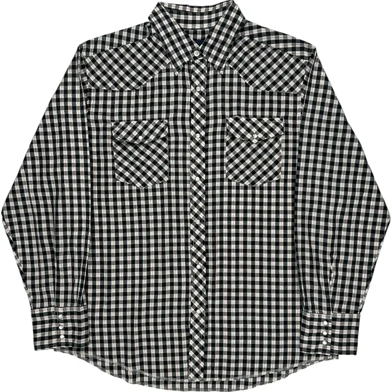 Wrangler Check Shirt - Large - Black & White Cotton