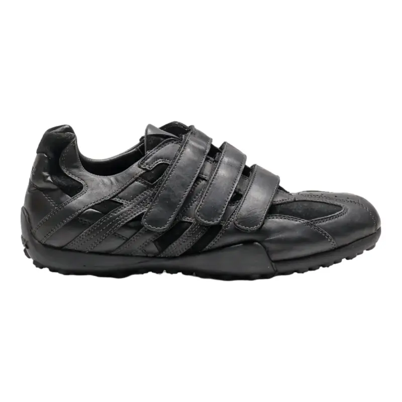 GEOX Sneaker Trainers Black Leather Mens UK 7