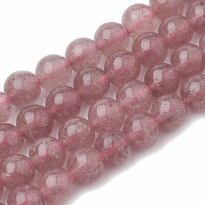 Natural Dyed Strawberry Quartz Beads Strands