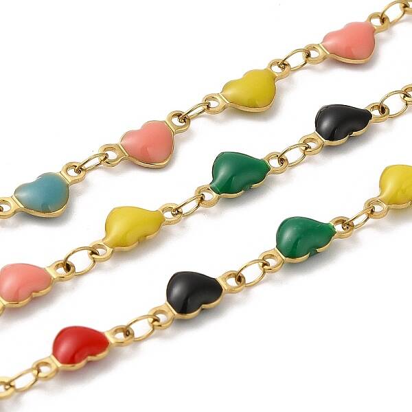 Ion Plating(IP) Golden 304 Stainless Steel Heart Link Chain