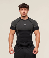 Shark Men's Cool Dry Short Sleeve Compression Shirt Athletic Undershirt for Running & Gym Workouts