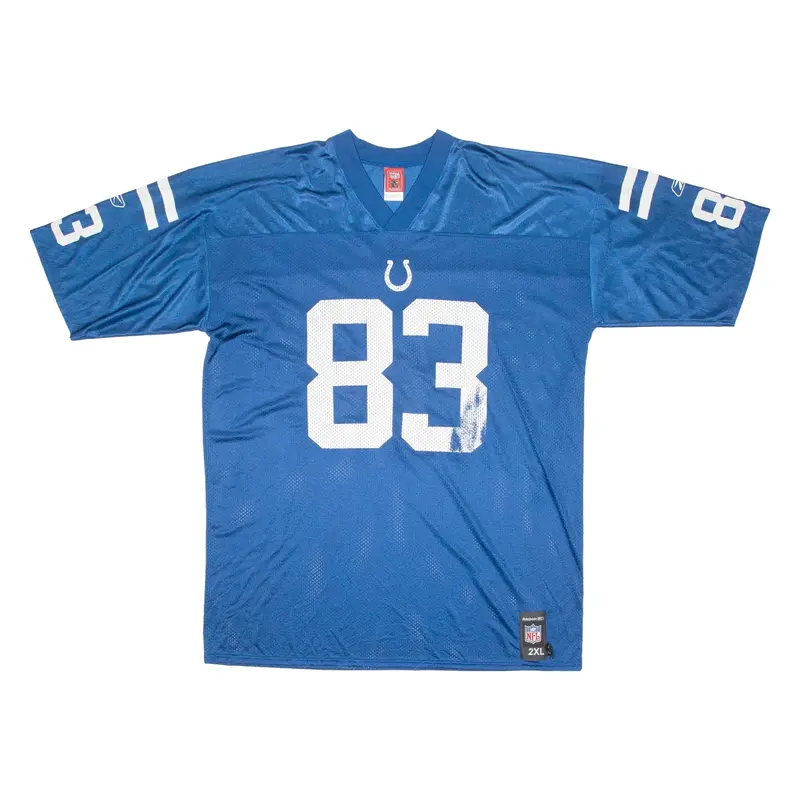 NFL REEBOK Stokley 83 Mens Jersey Blue USA V-Neck Nylon 2XL