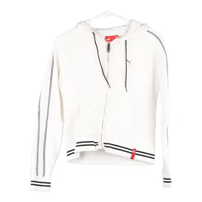 Age 12-13 Puma Hoodie - Large White Cotton Blend