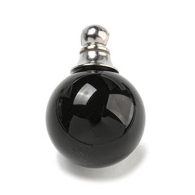 Natural Obsidian Perfume Bottle Pendants