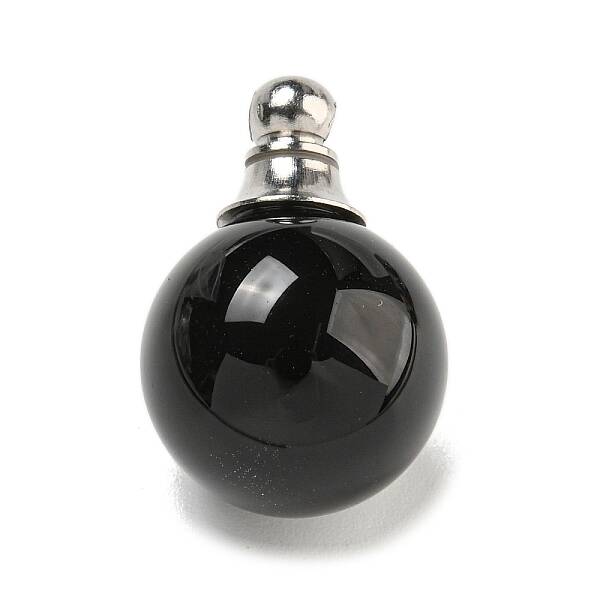 Natural Obsidian Perfume Bottle Pendants