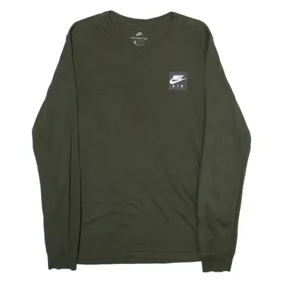 NIKE Air Mens T-Shirt Green Long Sleeve Crew Neck M