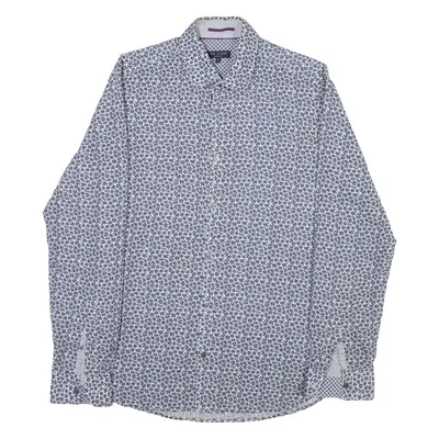 TED BAKER Mens Shirt Blue Floral Long Sleeve S