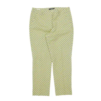 MAX MARA Weekend Stretch Floral Design Trousers Yellow Regular Tapered Womens W32 L28