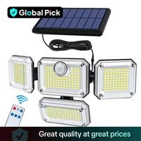 Solar Powered Outdoor Illumination Lights, 4-head 270° Wide Angle LED Motion-Sensor Light, Waterproof Solar Security Light ...