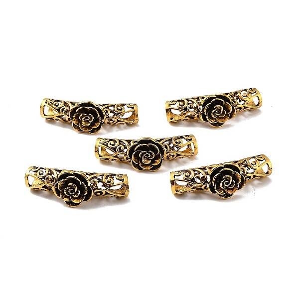 Tibetan Style Alloy Curved Tube Beads