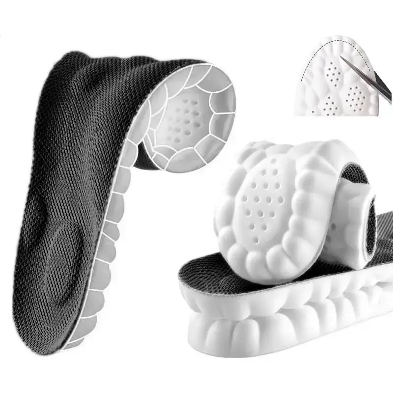 Breathable 4D Memory Foam Cloud Insoles for Foot Pain Relief, Cuttable Shoe Inserts with U-Shaped Heel Support for Men and Wo...