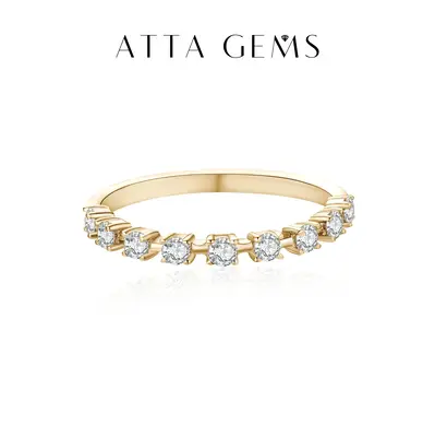 Round Cut D Color VVS1 Synthetic Moissanite Engagement Wedding Band for Women Anniversary Gift R036