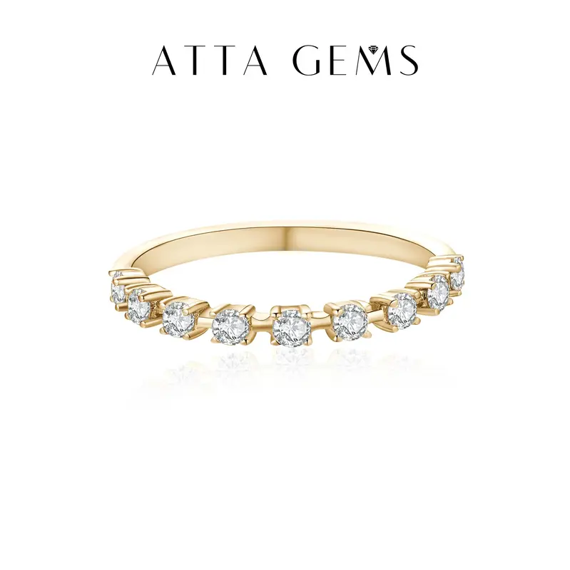 Round Cut D Color VVS1 Synthetic Moissanite Engagement Wedding Band  for Women Anniversary Gift R036