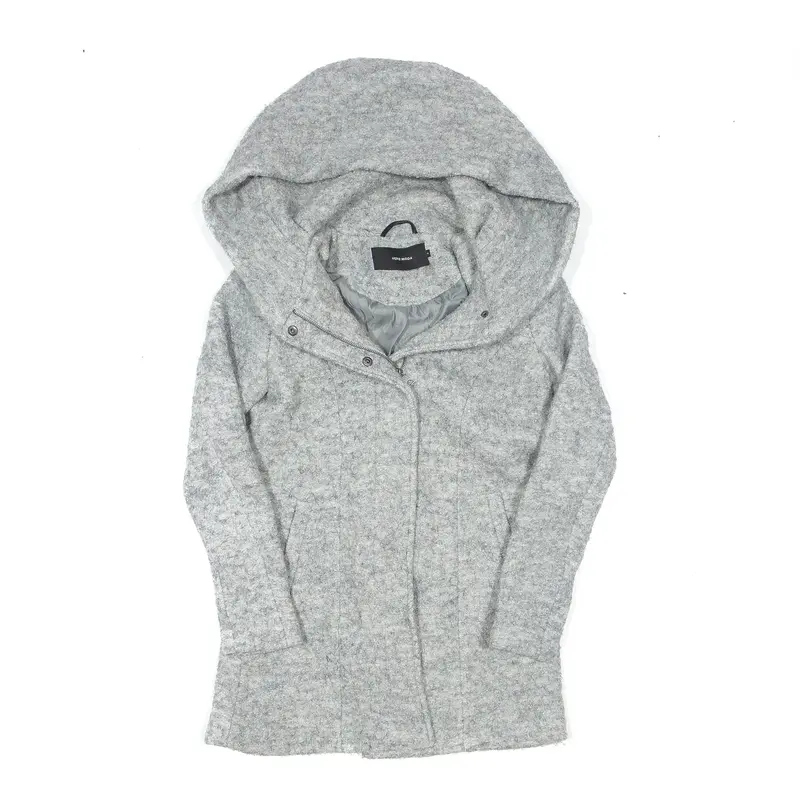 VERO MODA Wool Blend Coat Grey 90s Womens XS
