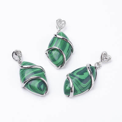 Synthetic Malachite Pendants