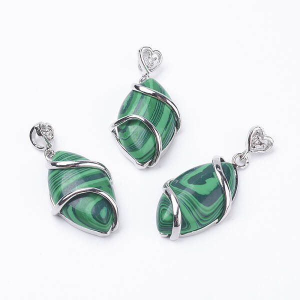 Synthetic Malachite Pendants