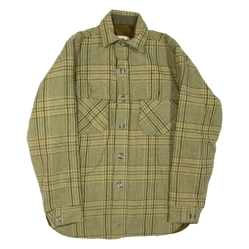 WOOLRICH Mens Lumberjack Jacket Green Wool Check S