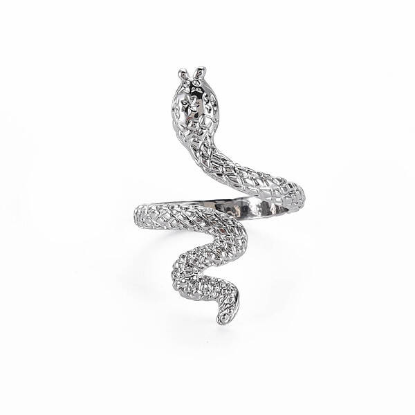 Snake Shape Rack Plating Alloy Cuff Rings