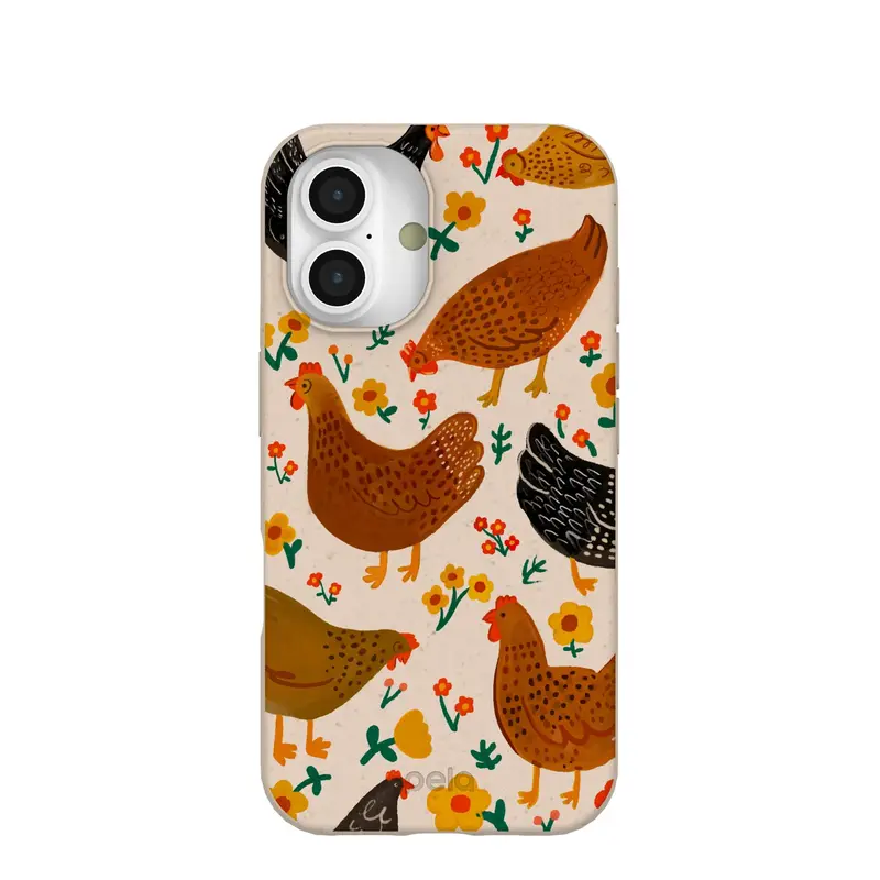 Seashell Chicken Garden iPhone 16 Case