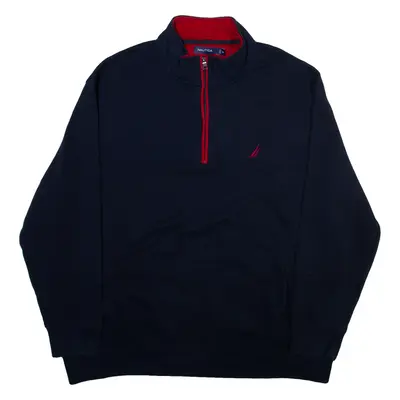 NAUTICA Mens Sweatshirt Blue 1/4 Zip 2XL