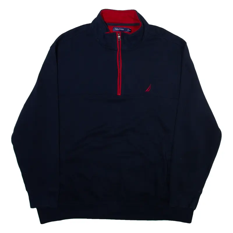 NAUTICA Mens Sweatshirt Blue 1/4 Zip 2XL