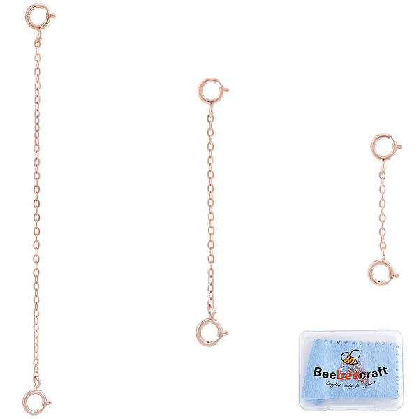 3Pcs 3 Styles Sterling Silver Cable Chain Extender