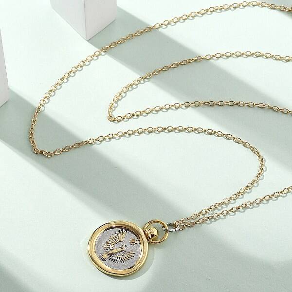 Brass Twelve Constellations Tarot Pendant Necklaces