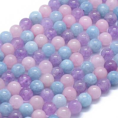 Natural Aquamarine & Rose Quartz & Amethyst Beads Strands