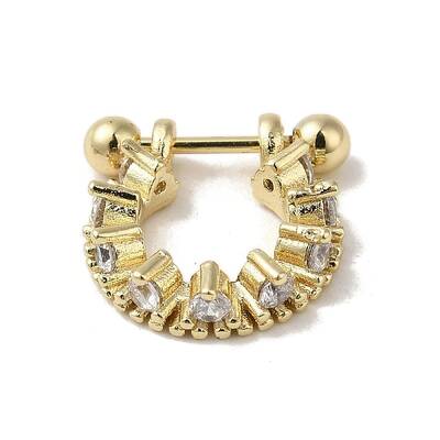 Rack Plating Brass Pave Clear Cubic Zirconia Nose Studs for Women Men