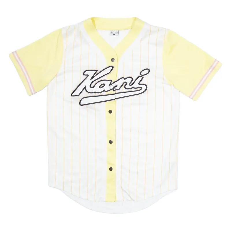 KARL KANI Womens Jersey White USA Button Neck S